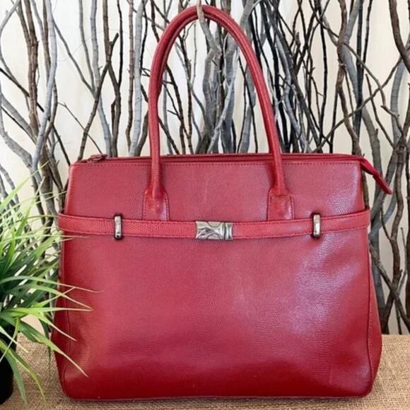 Vintage M. London Red Leather Satchel - Picture 2 of 9